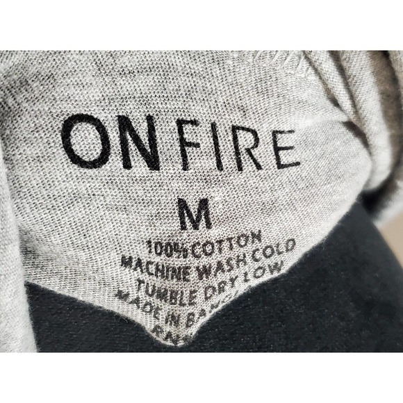 Onfire Womens Gray 100% Cotton Hooded Drawstring Long Sleeve Top Blouse Medium - Picture 9 of 14